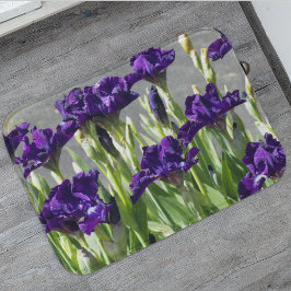 Deep Lila Irises Floral Badematte