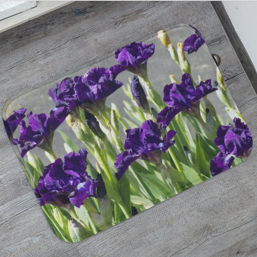 Deep Lila Irises Floral Badematte