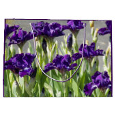 Deep Lila Irises Floral Große Geschenktüte (Rückseite)
