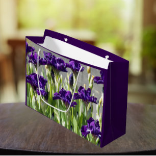 Deep Lila Irises Floral Große Geschenktüte