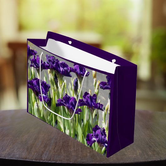 Deep Lila Irises Floral Große Geschenktüte