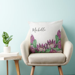 Deep Lila King Protea Kissen