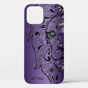 Deep Lila Metallic Texture Lion Sugar Skul Case- Case-Mate iPhone Hülle