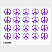 Deep Lila Peace Symbol Stickers (Blatt)