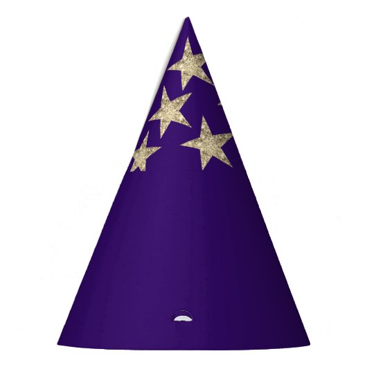 Deep Lila Silver Stars Wizard Party Hat Partyhütchen (Links)