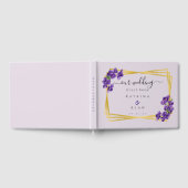 Deep Lila Violets Lavender Wedding Guest Book Gästebuch (Voll)