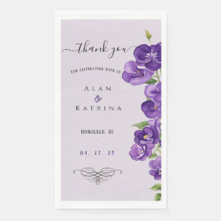 Deep Lila Violets Paper Napkin Serviette