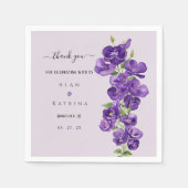 Deep Lila Violets Paper Napkin Serviette (Vorderseite)