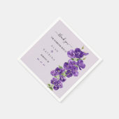 Deep Lila Violets Paper Napkin Serviette (Ecke)