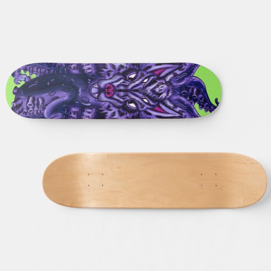 Deep Lila Wolf Tulu Skateboard (Horizontal)
