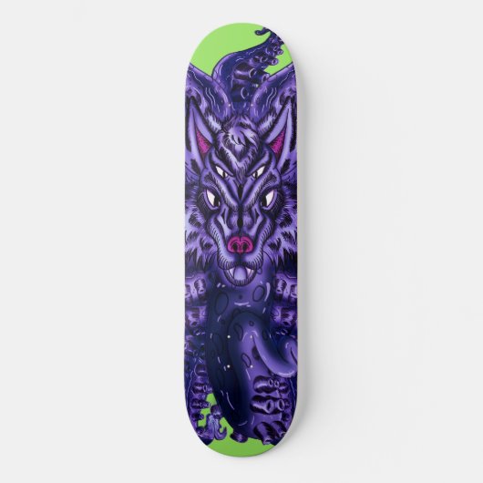 Deep Lila Wolf Tulu Skateboard (Vorderseite)
