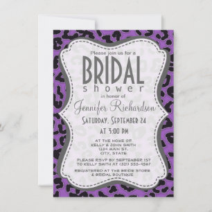 Deep Lilac Leopard Animal Print Einladung