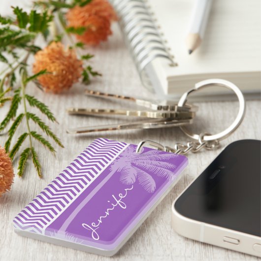 Deep Lilac Zickzack; Sommerpalme Schlüsselanhänger (Vorderseite rechts)