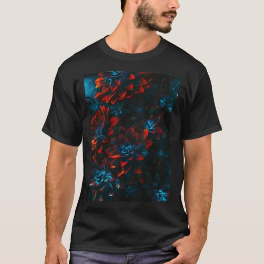 Deep Lotus Blume Graffiti Red & Blue Late Night U T-Shirt (Vorderseite)