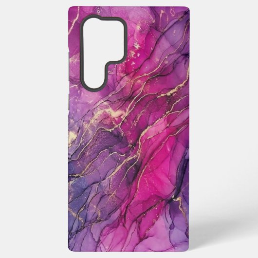 Deep Magenta & Gold Alcohol Ink Samsung Case Galaxy Hülle (Rückseite)