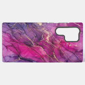 Deep Magenta & Gold Alcohol Ink Samsung Case Galaxy Hülle (Rückseite (Horizontal))