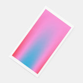 Deep Magenta Pink bis Rot & Blau Auric Ombre Serviette (Ecke)