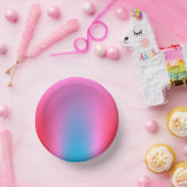 Deep Magenta Pink to Red & Blue Ombre Party Pappteller (Party)