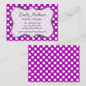 Deep Magenta Polka Dots Visitenkarte (Vorne/Hinten)