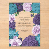 Deep Marine, Slate Orchid & Cloud Lilac Wedding Acryleinladungen (Vorderseite)