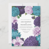 Deep Marine, Slate Orchid & Cloud Lilac Wedding Einladung (Vorderseite)
