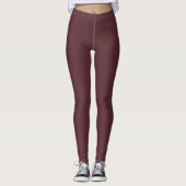 Deep Maroon Solid Color Leggings (Vorderseite)