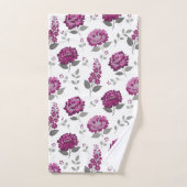 Deep Mauve flowers modern decorative bathroom bath Badhandtuch Set (Handtuch)
