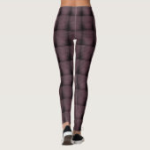 Deep Mauve Tufted Glitch Grid Pattern Leggings (Rückseite)