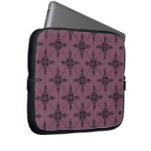 Deep Mauve und Black Damask Muster Laptopschutzhülle (Vorne Rechts)