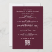 Deep Merlot Wedding | Floral Burgundy Plum QR Code Einladung (Rückseite)