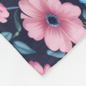 Deep Mitternacht Blumengarten Muster Sherpa Blanke Fleecedecke (Ecke)