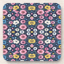 Deep Mitternacht Blumengarten Muster Sherpa Blanke