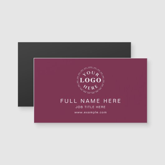 Deep Mulberry Clean Design Magnetic Business Card Magnetkarte (Vorne/Hinten)