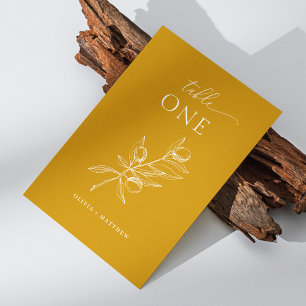 Deep Mustard Yellow Olive Wedding Eleganter Fall Tischnummer