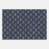 Deep Navy Blue and Metallic Gold Mermaid Party Geschenkpapier Set (Vorderseite)