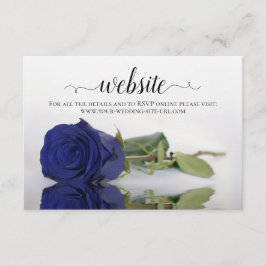 Deep Navy Blue Rose Elegante Wedding Website Begleitkarte