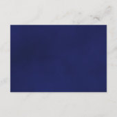 Deep Navy Blue Rose Elegante Wedding Website Begleitkarte (Rückseite)