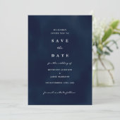 Deep Navy Blue Save the Date Einladung (Stehend Vorderseite)
