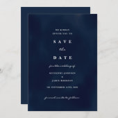 Deep Navy Blue Save the Date Einladung (Vorne/Hinten)