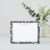Deep Navy Easter Egg Frame Note Card Einladung (Stehend Vorderseite)