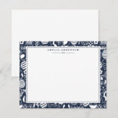 Deep Navy Easter Egg Frame Note Card Einladung (Vorne/Hinten)