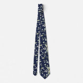 Deep Navy Eukalyptus Greenery Wedding Neck Tie Krawatte (Rückseite)