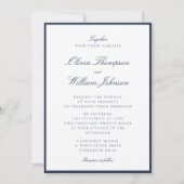 Deep Navy Framed Wedding Invitation Einladung (Vorderseite)