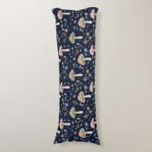Deep Navy Fungi Seamless Moody Dark Academia Seitenschläferkissen (Vorderseite Vertikal)