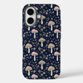 Deep Navy Fungi Seamless Pattern Dark Academia Case-Mate iPhone Hülle (Rückseite)