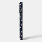 Deep Navy Fungi Seamless Pattern Dark Academia Case-Mate iPhone Hülle (Rückseite / Links)