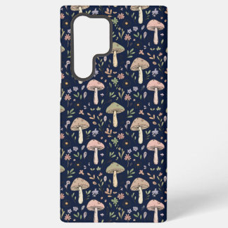 Deep Navy Fungi Seamless Pattern Moody Samsung Galaxy Hülle