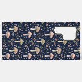 Deep Navy Fungi Seamless Pattern Moody Samsung Galaxy Hülle (Rückseite (Horizontal))
