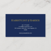 Deep Navy Gold Monogram Personalized Name Luxury  Visitenkarte (Rückseite)