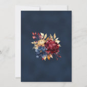 Deep Navy Herbsthochzeit Einladung (Rückseite)